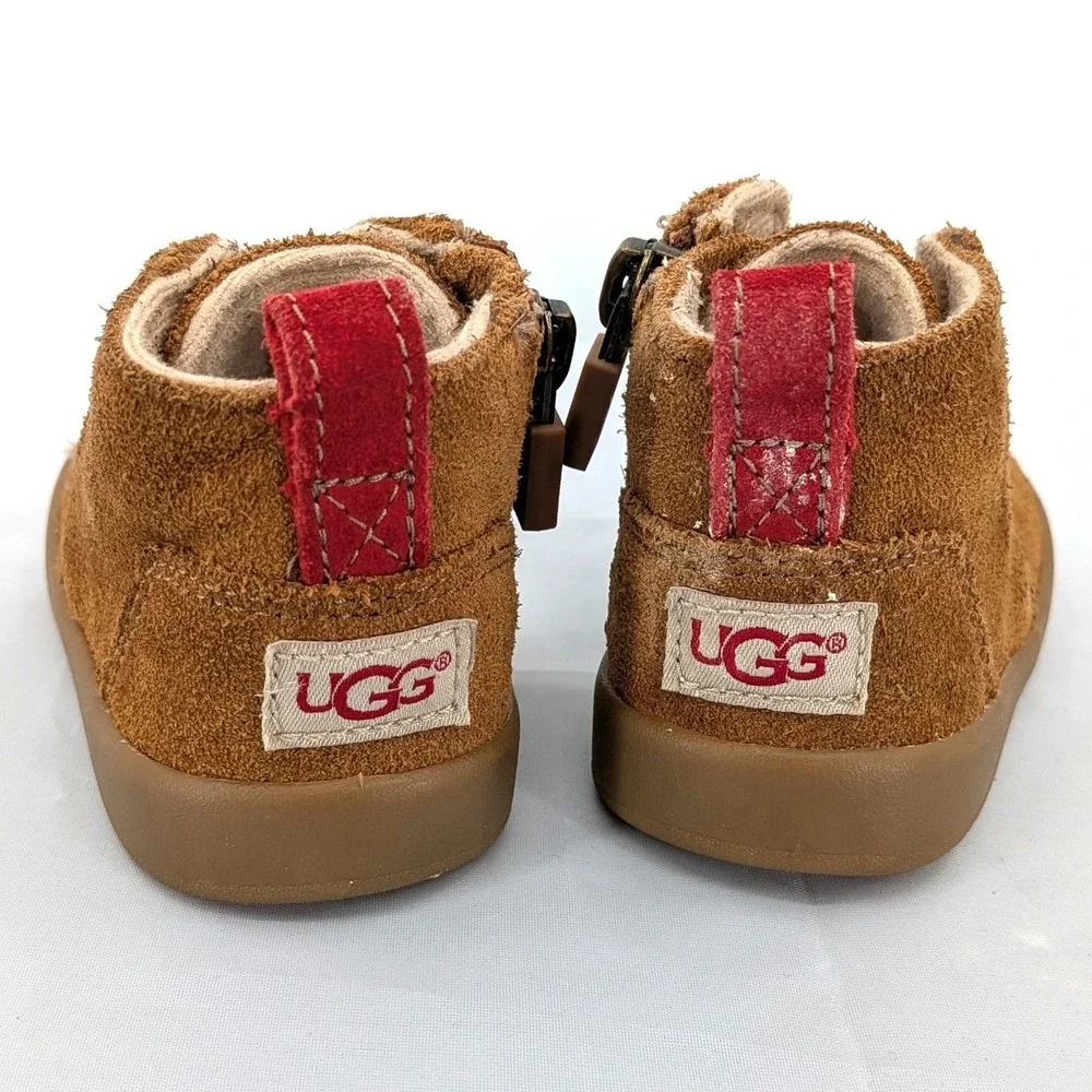 UGG Toddler Suede Boots Brown Lace Up Soft Sole‎ Size 1 Infant
